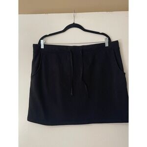 Esmara Black Sweat Skirt Drawstring Waist Pockets Women's L 12 14 Casual Comfort